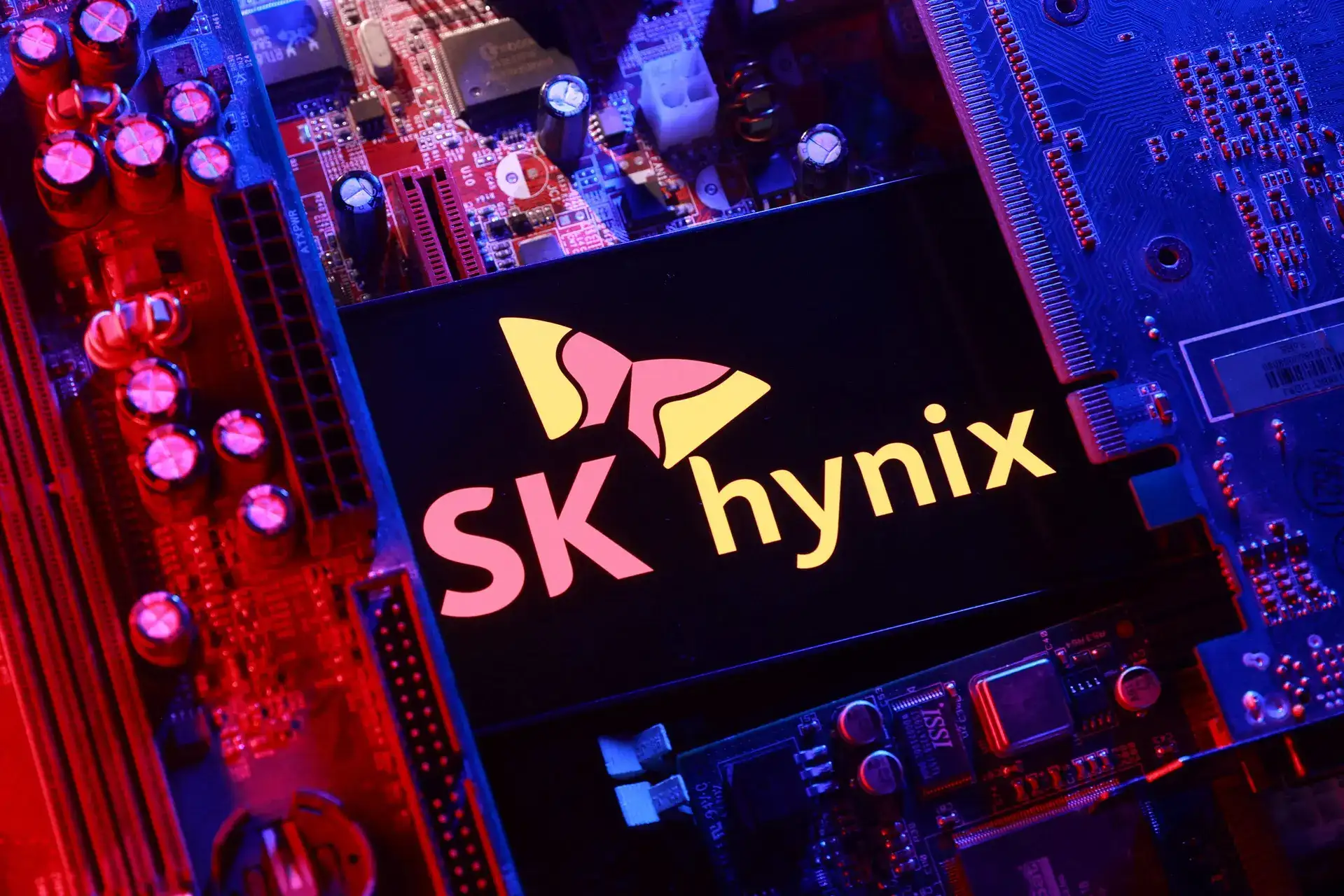 Illustration shows SK hynix logo